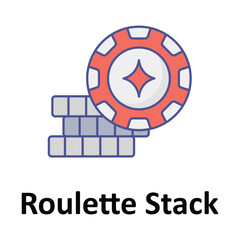 Roulette Stack Vector icon which can easily modify or edit