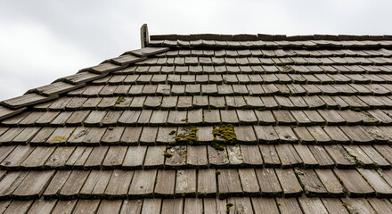 Rustic Wooden Roof with Shingles