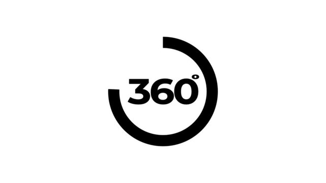 360-degree view icon.360&deg; icon animation with optional luma matte on white background.