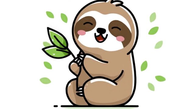 Cute cartoon sloth illustration