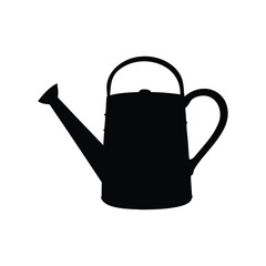 Monochrome Watering Can Silhouette for Gardening and Agricultural Purposes, watering can silhouette vector illustration