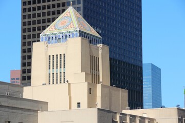 Los Angeles Central Library historic art deco building. It is listed on National Register of Historic Places (NRHP).
