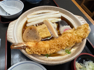 Japanese miso soup with shrimp tempura, tempura, japanese food