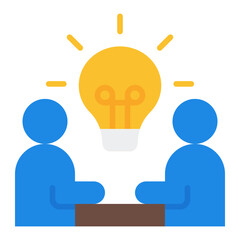 Brainstorming icon. Creative idea symbol. Business meeting and teamwork collection. Flat Icon