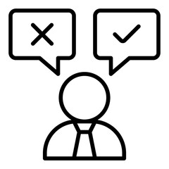 Decision icon. Choice symbol. Business strategy and management collection. Line Icon