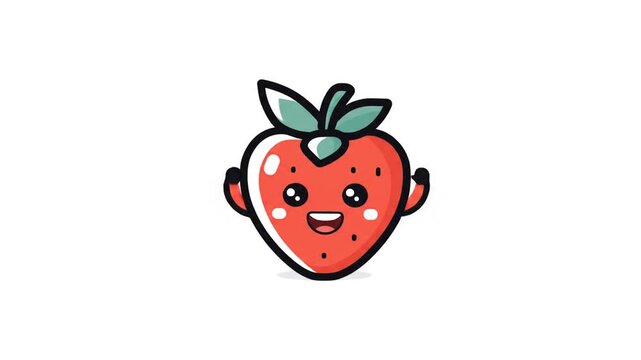 Cute cartoon strawberry illustration