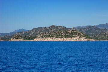 Scenic View of Kekova Island and Crystal-Clear Turquoise Waters, Turkey