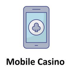 Mobile Casino Vector icon which can easily modify or edit