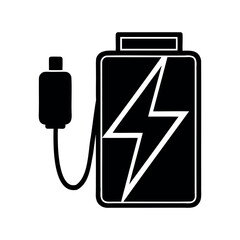 Battery charging icon with lightning bolt, symbolizes energy efficiency and power