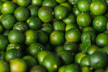 calamansi know as philippine lime selling at the dry market or fresh market fruit stall