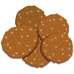 benne wafers vector illustration drawing.