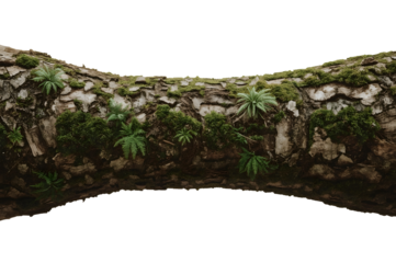 Mossy log, jungle plants, seamless texture, game background