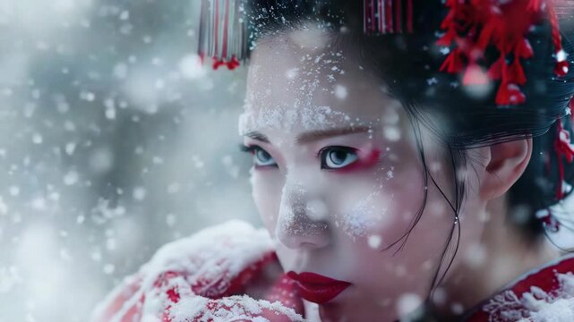 Snowy Samurai Geisha