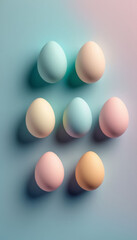 Gradient Background Easter Egg Composition Minimal