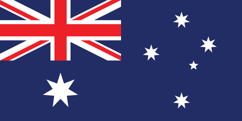 Fototapeta premium Australian national pride. Flag of Australia flat vector illustration. 