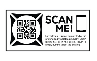 QR code scan icon set. Scan me frame. QR code scan for smartphone. QR code for mobile app, payment and identification. Vector illustration.