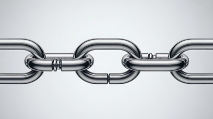 Obraz premium Close-up metallic chain links demonstrating strength connection and industrial strength for various applications