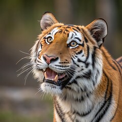 Fototapeta premium tiger smiling face