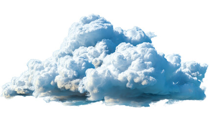 Dramatic Cumulus Cloud Formation with Glowing Edges Against White Background, cut out transparent