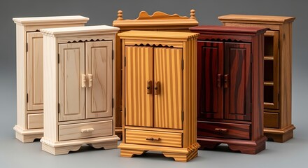 Unique handcrafted wooden miniature cabinets that bring artistic flair to any space, showcasing expert craftsmanship and captivating charm for collectors and enthusiasts