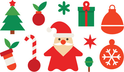 Festive christmas icons pack vector illustration scalable eps graphic elements