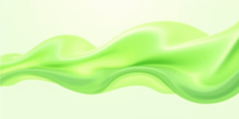 Abstract colorful green background with swirling smoke and flowing wave patterns