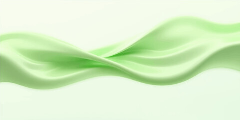 Abstract green background with swirling smoke and flowing wave patterns