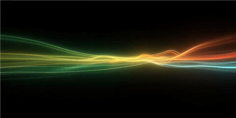 Abstract blue fractal wave background with glowing lines and digital light effects