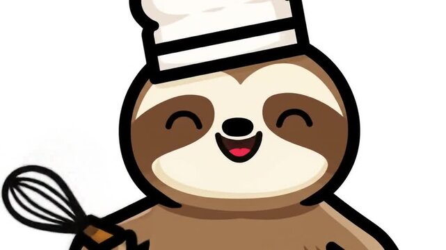 Cute sloth chef