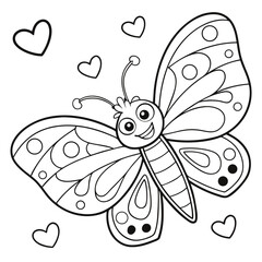 Cute cartoon butterfly isolated on white background
