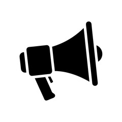 Dynamic megaphone icon announcing important news and promotions with clear bold design