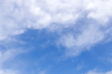 Bright blue sky with soft white clouds, perfect for backgrounds, design projects, presentations, websites, or inspirational visuals.