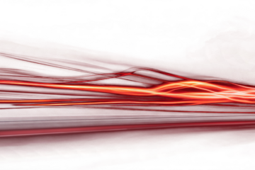 blur red glowing light streak and laser speed motion effect, glowing speed line on night road, blur flash curves neon line wave