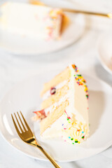 Vertical Cake Slice with Pastel Sprinkles