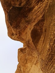sandstone rock formation on the beach.