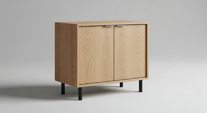Discover stylish storage solutions with this modern wood cabinet, perfect for organizing any room with its sleek design and minimalist appeal