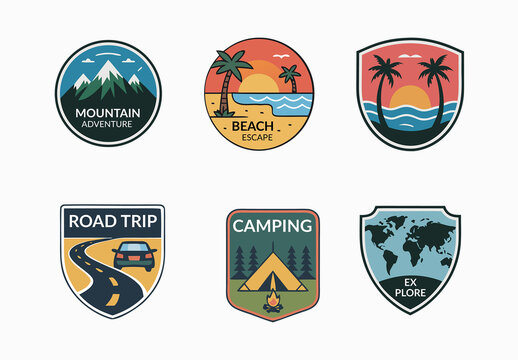 Travel And Adventure Badge Design Layout