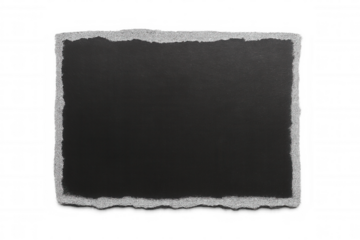 Horizontal black torn paper piece with transparent background, offering copy space for text or design elements