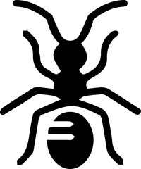 Ant Icon – Black Insect Silhouette Vector Illustration
