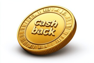 Vector illustration of a golden coin representing cash back incentives