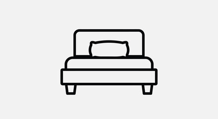 Vector illustration of comfortable bed with pillow