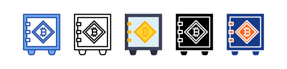 Crypto Vault Icon Multi Style Illustration