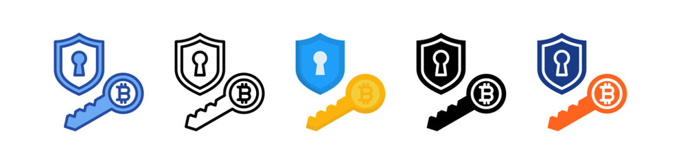 Private Key Icon Multi Style Illustration