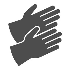 Engineer rubber gloves solid icon, safety workwear concept. Vector graphics. Gloves pair for electrician, protective sign on white background, glyph style icon for mobile or web design.