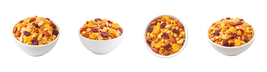 Wholesome Granola PNG set for Breakfast and Health Food Marketing Isolated on Transparent backround