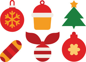 Festive christmas icons pack detailed vector illustration for holiday celebrations