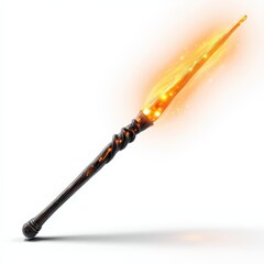 Fototapeta premium A long, thin, orange stick with a glowing tip