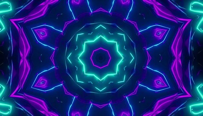 Abstract kaleidoscope design with vibrant neon colors (1)
