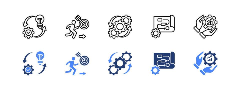 PCDA icon with Implementation, Action, Process, Workflow, Development