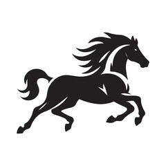 horse running vector silhouette clip art  logo design illustration 